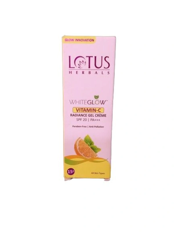 Lotus Herbals Whiteglow Vitamin - C Radiance Gel Creme (Spf-20 Pa+++) Parabeh-free / Anti - Pollution - 15 GM