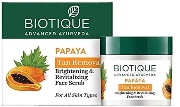 Biotique Advanced Ayurveda Papaya Tan Removal Brightening & Revitalizing Face Scrub For All Skin Types - 75 GM