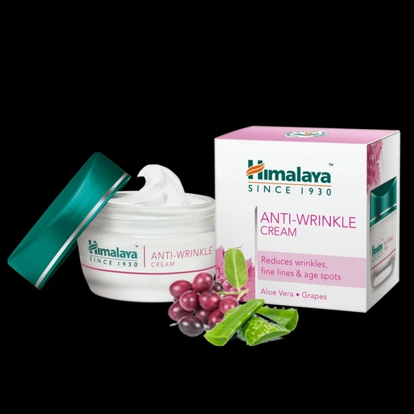 Himalaya Since 1930 Anti- Wrinkle Cream Reduces Wrinkles Fine Lines & Age Spots Aloe Vera.Grapes - 50 GM