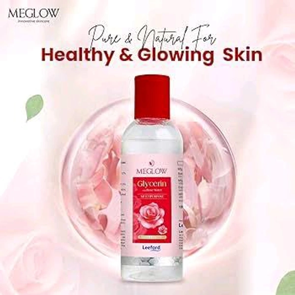 Meglow Glycerine With Rose Water Multipurpose Soothens & Softens Skin Leeford - 100 Ml