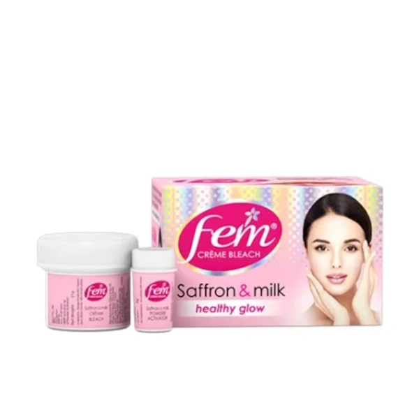 Fem Creme Bleach Saffron & Milk Healthy Glow  - 8 GM