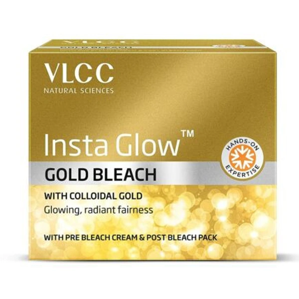 Vlcc Insta Glow Gold Bleach With Colloidal Gold Glowing, Radiant Fairness - 30 GM