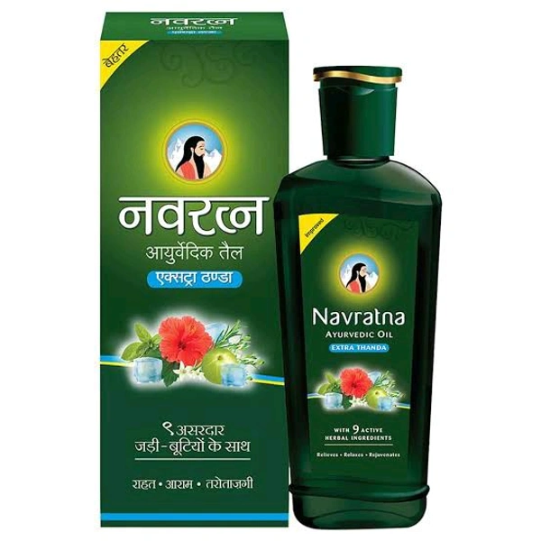 Navratna Ayurvedic Oil Extra Thanda - 100 Ml