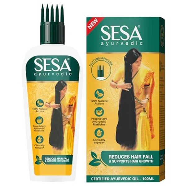 Sesa Ayurvedic Reduces Hair Fall & Supports Hair Growth Certified Ayurvedic Oil - 100 Ml