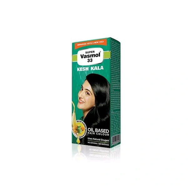 Vasmol Super Vasmol 33 Kesh Kala Oil Based Hair Colour ( Free Dabur Red Paste 16 Gm) - 50 Ml