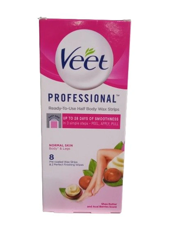 Veet  Full Body Waxing Kit Gelwax Technology Normal Skin - 20 Strips - 8 Pes