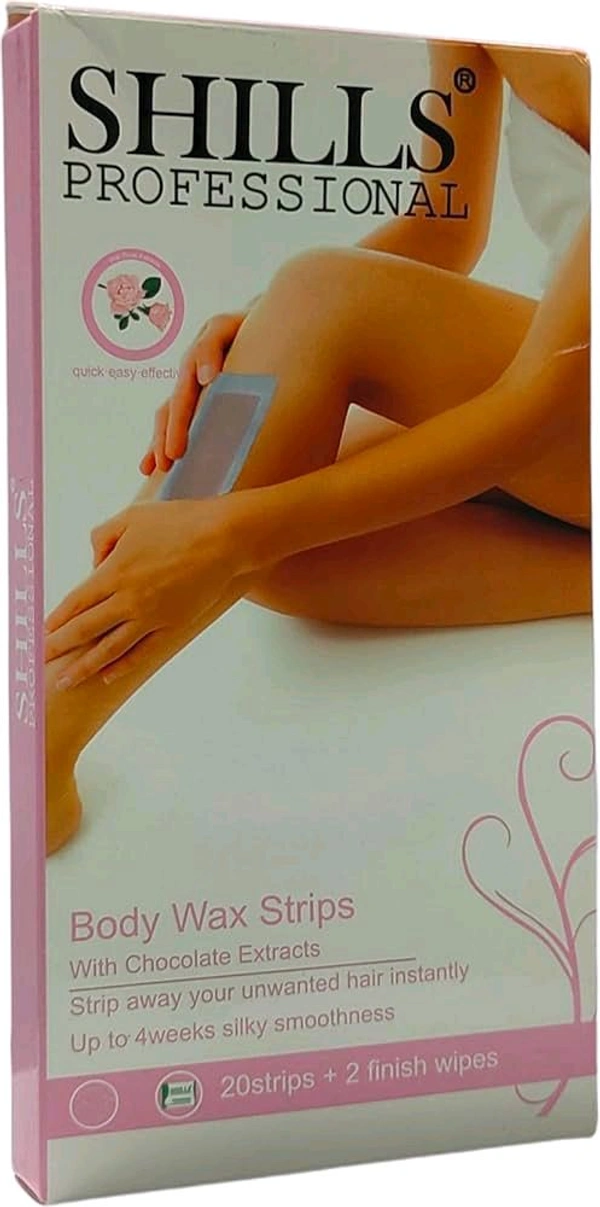 Shills Professional Body Wax Strips With Chocolate Extracts  - 20 Strips