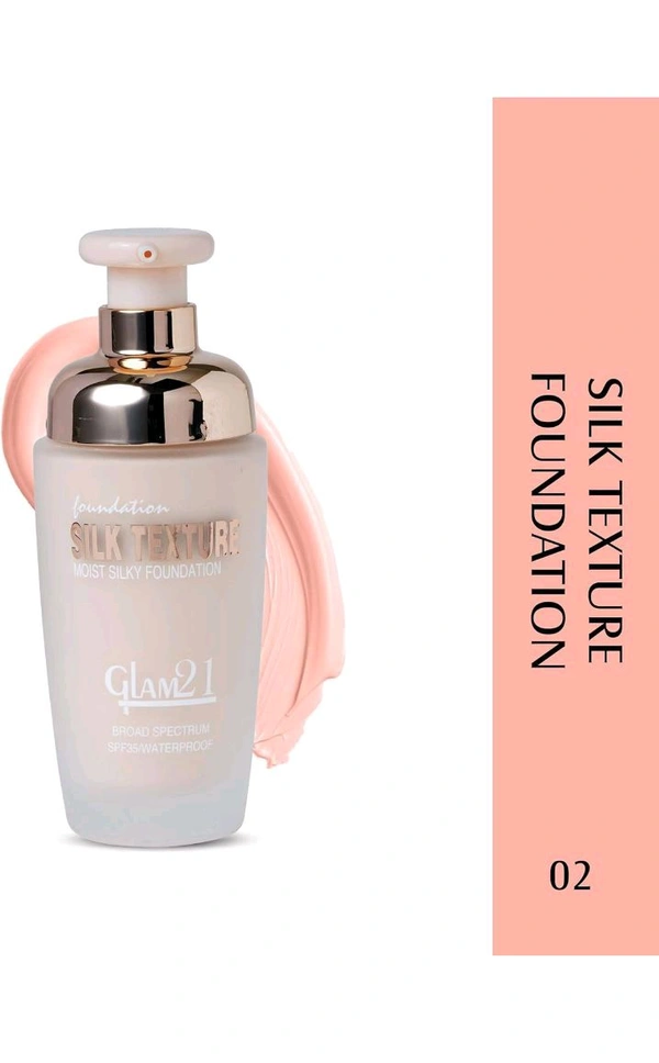 Glam21 silk foundation Texture Oil Control Sile Foundation Broad Spectrum SPF 35 Waterproof Glam21( No.F6505) - 50 GM, 02