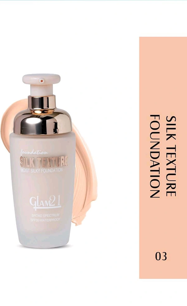 Glam21 silk foundation Texture Oil Control Sile Foundation Broad Spectrum SPF 35 Waterproof Glam21( No.F6505) - 50 GM, 03