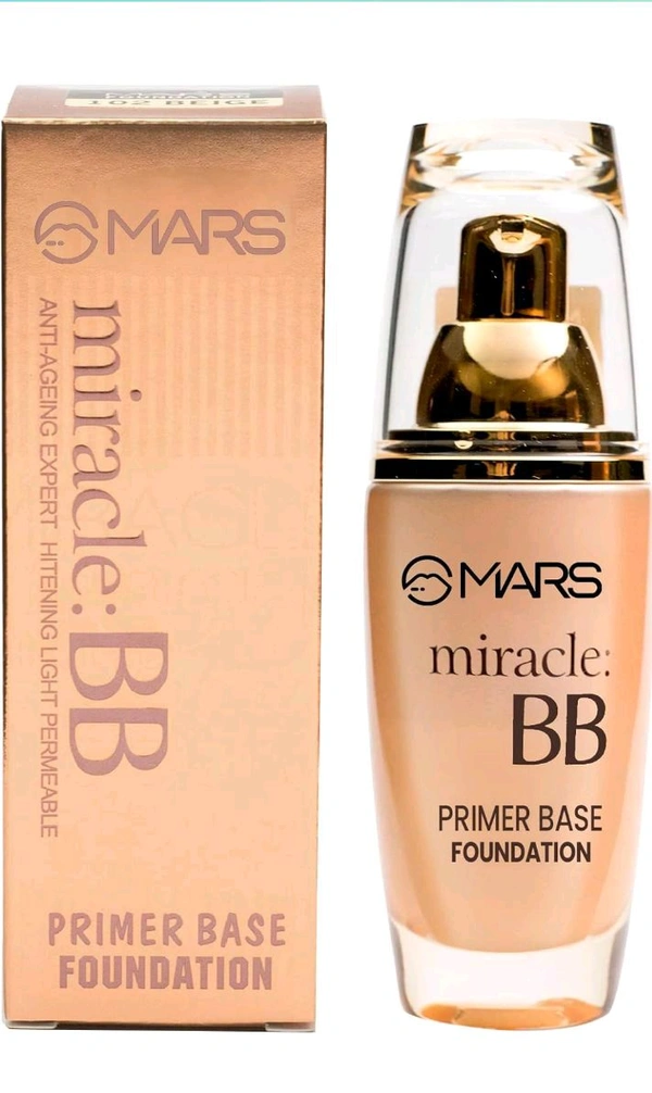 Mars Miracle BB Anti- Ageing Expert Hitening Light Permeable Primer Base Foundation  - 60 Ml, 103