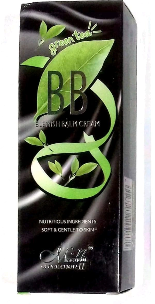 B.B Green Tea BB Blemish Balm Cream Nutritious Ingredients Sofe & Gentle To Skin M.n Menow Generation-ll - 40 GM