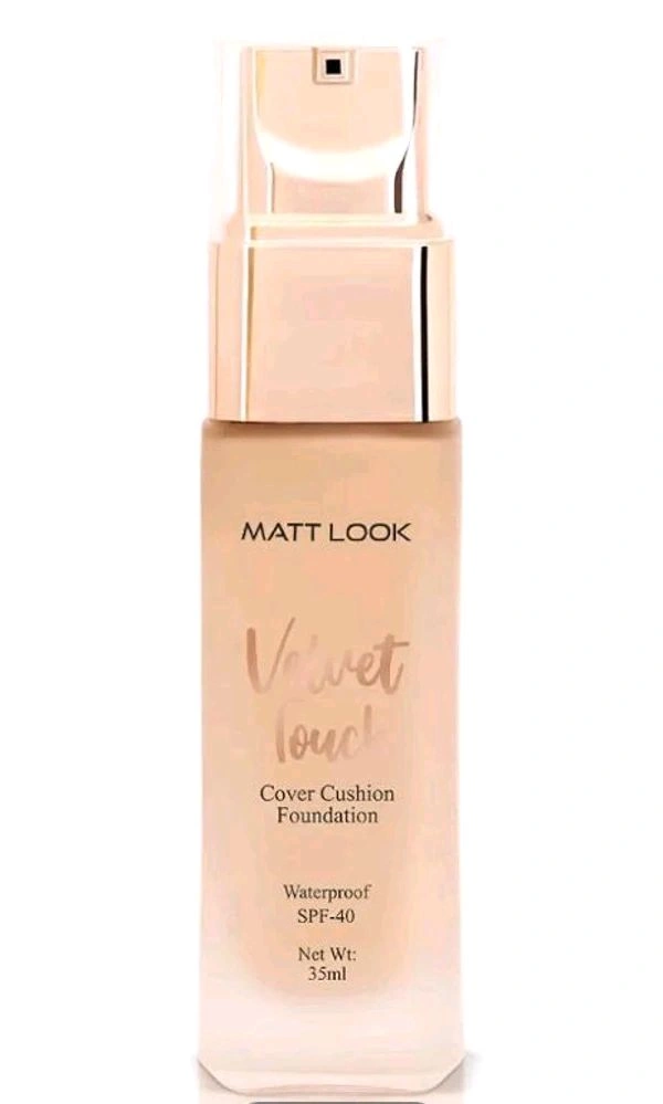 Matt Look Veluet Touch Cover Cushion Foundation Infused With Licorice Extract & Vitamin C Waterproof Spf-40 - 35 Ml, 02