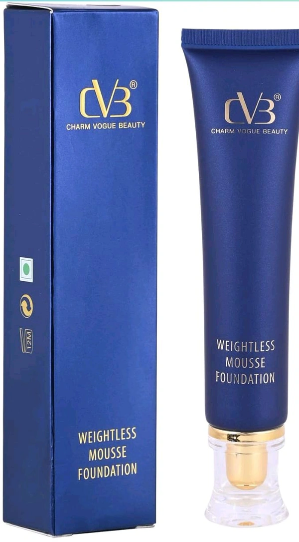 CVA CVB Charm Vogue Beauty Weightless Mousse Foundation ( No.C03) (Batch No.21C03) - 30 GM, 01