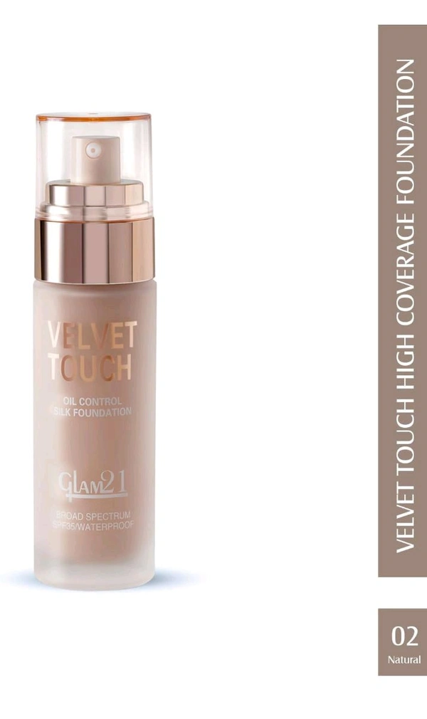 Glam21 Velvet Touch And Oil Control Silk Foundation Glam21 Broad Spectrum Spf35/Waterproof ( F6519) - 50 GM, 02