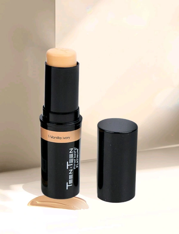 Teen Teen Eternal Beauty Platinum Ultra HD Fond De Teint Stick Foundation Stick Couvrance Invisible Cover Foundation Stick ( No.1 Vanilla Ivory) - 8.8 GM, 03