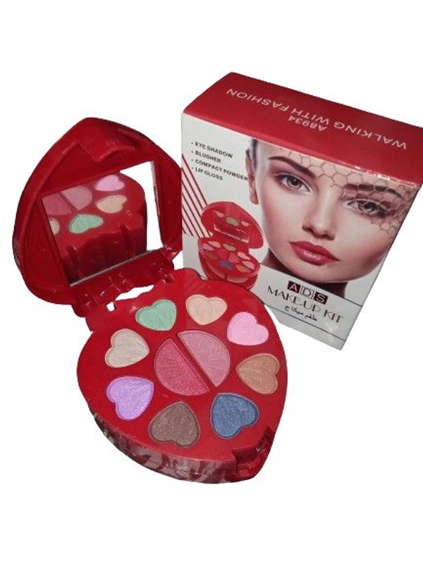 ADS  Make -up Kit Eye Shadow Blusher Compact Powder Lip Gloss No.A8934 Walking With Fashion - 13 GM