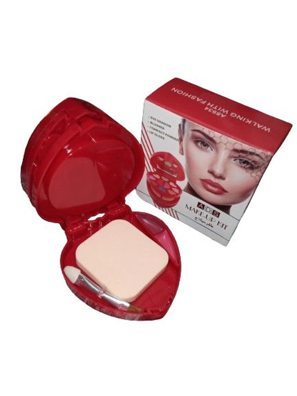 ADS  Make -up Kit Eye Shadow Blusher Compact Powder Lip Gloss No.A8934 Walking With Fashion - 13 GM