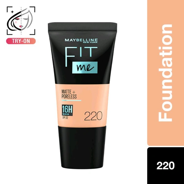 Fit Me  Maybelline New York Fit Me Matte+Poreless 16 H Oil Control Spf 22 ( 115 Foundation ) - 18 Ml, 220