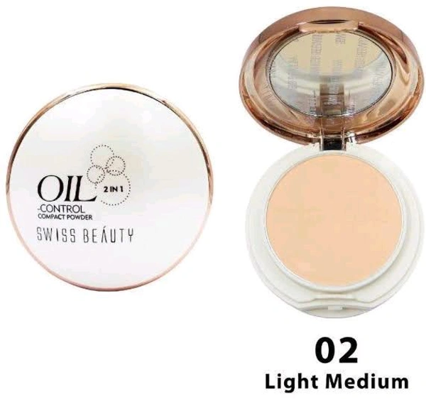 Swiss Beauty  Oil - Control Compact Powder Swiss Beauty ( Pearl Ivory ) - 2.10 GM, 02