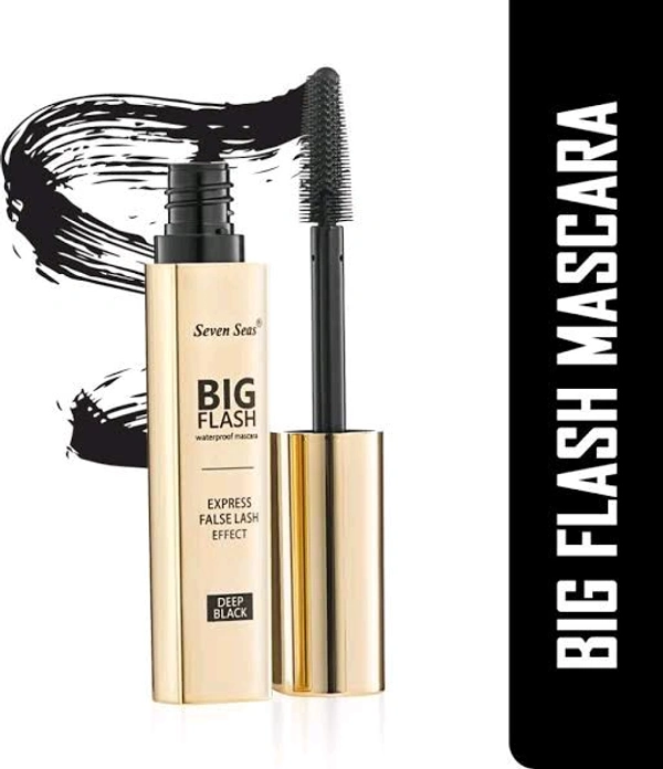 Seven Seas Big Flash Waterproof Mascara Express False Lash Effect Deep Black MA-006 - 8 Ml