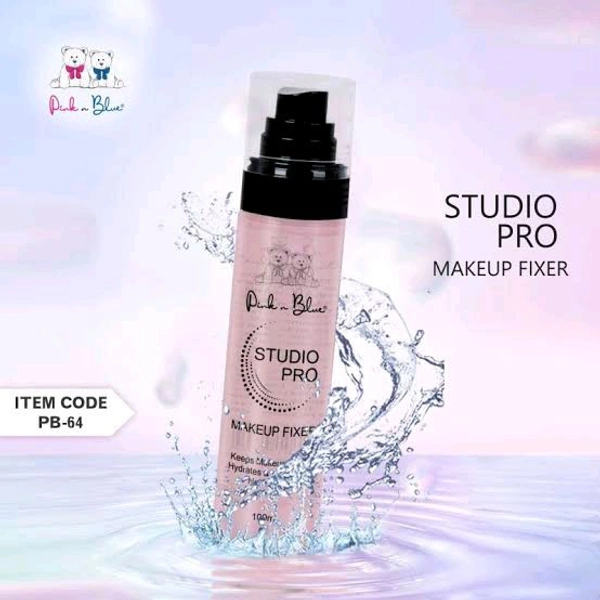 Pink Blue  Studio Pro Makeup Fixer Keeps Makeup Intact Hydrates & Refreshes Non Sticky No.PB64 - 100 Ml