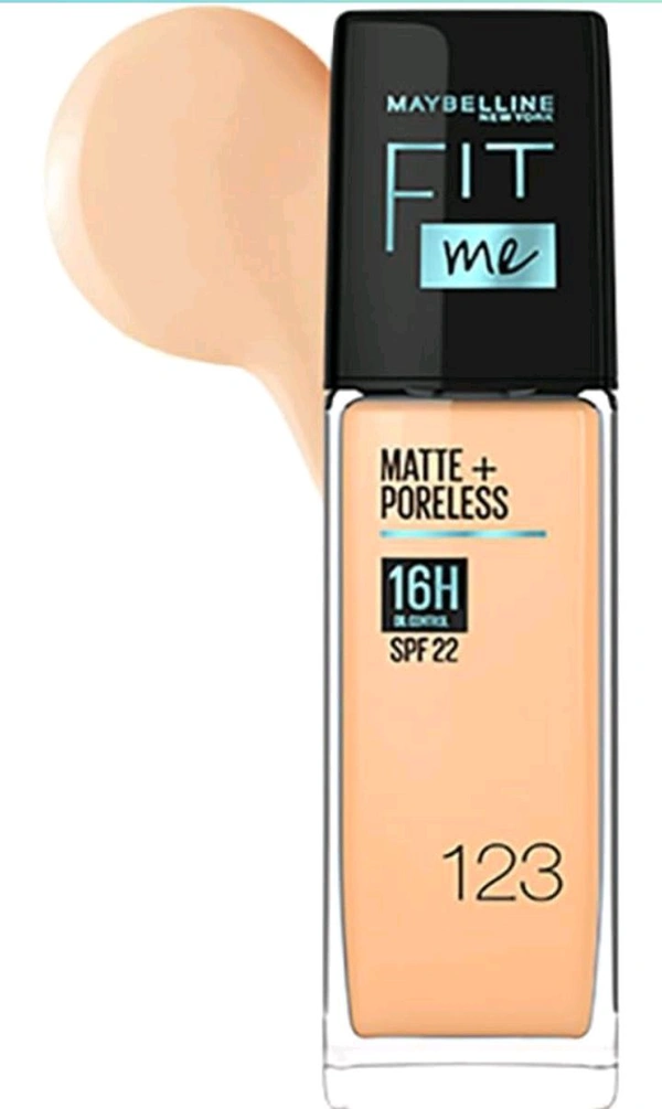 Fit Me Matte Poreless 16 H Oil Control SPF 22  No-115 Foundation  - 30 Ml, 123