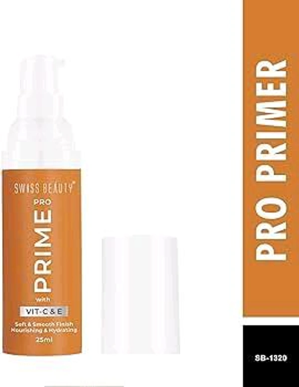 Swiss Beauty  Pro Prime With Vit-C & E Soft & Smooth Finish Nourishing & Hydrating  - 25 Ml