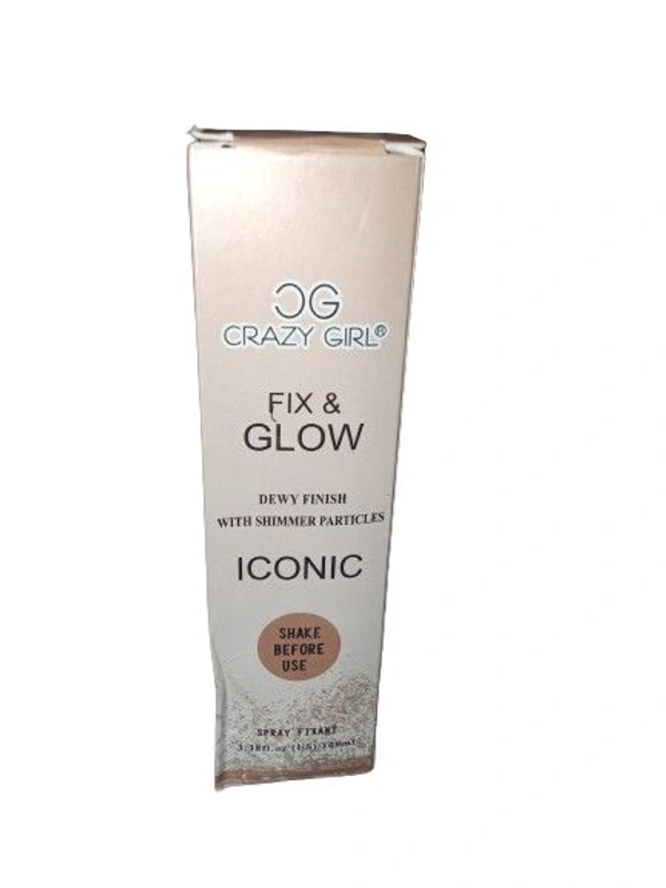 Iconic  Crazy Girl Fix & Glow Dewy Finish With Shimmer Particles Iconic Shake Before Use Spray Fixant  - 100 Ml, 02