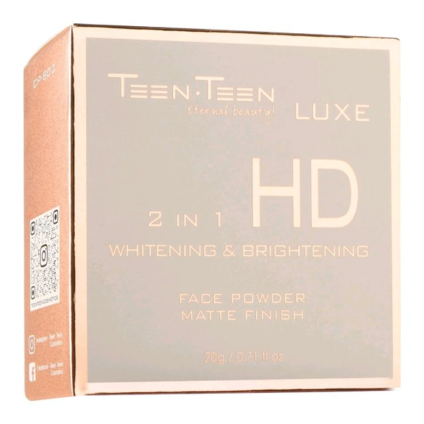 Teen Teen  Luxe 2 In 1 HD Whitening & Brightening Face Powder Matte Finish CP-802   - 20 GM, 02