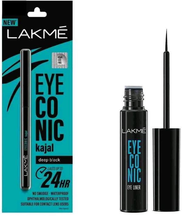 Lakme  Kyeconic Kajal Deep Black Lasts Up To 24HR No Smudge , Waterproof  - 0.35 GM