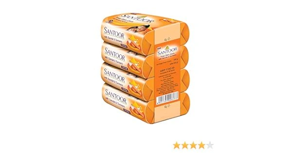 Santoor Skin Moisturising Sandal & Turmeric - 4x 46 GM