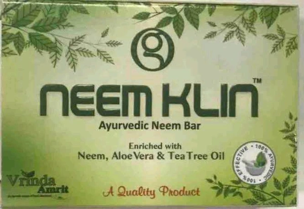 Neem Klin Ayurvedic Neem Bar Enriched With Neem Aloe Vear & Tea Tree Oil A Luality Product - 75 GM