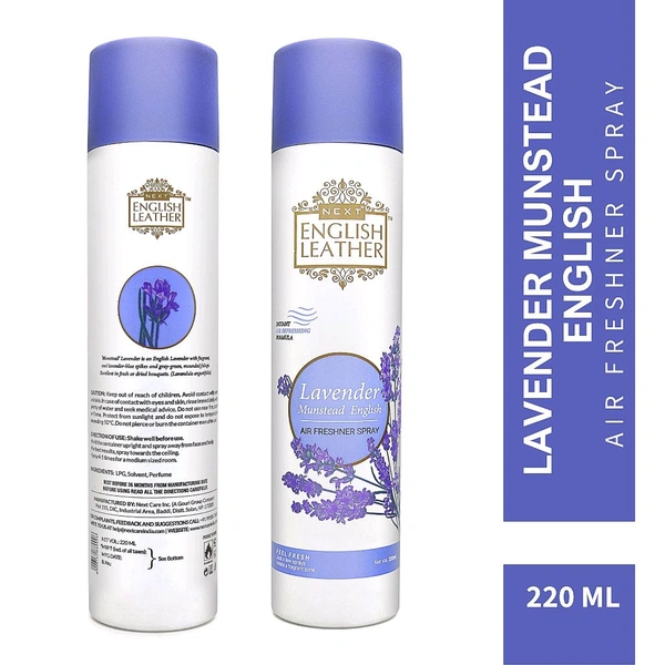 English Leather Instant Air Pefreshing Formula Lavender Munstead English Air Freshner Spray  - 220 Ml