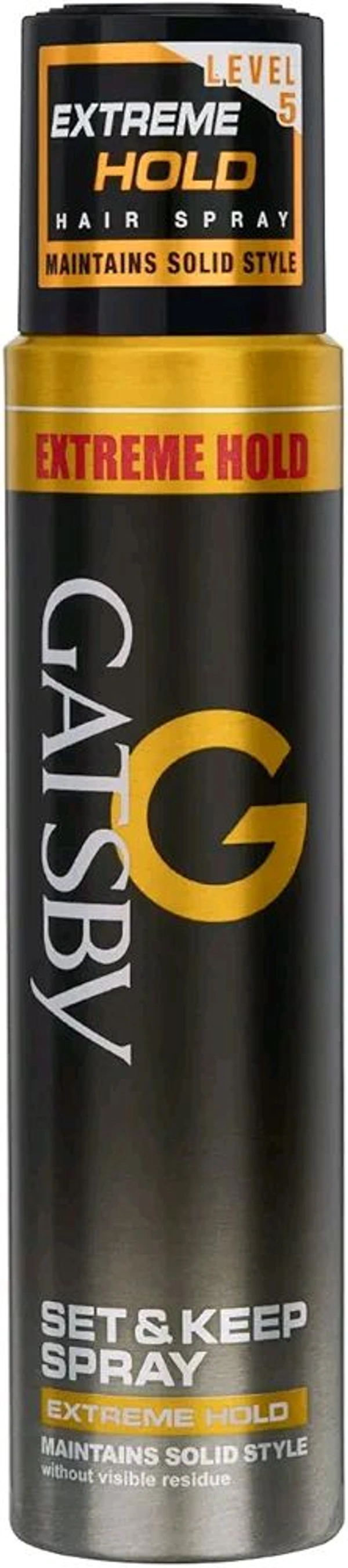 Gatsby Set & Keep Hair Spray - Extreme Hold | Quick Drying, Long Lasting Hold, No Flaking & Natural Shine | Non Sticky & Easy Wash Off | Styling Hair Spray  - 250 Ml
