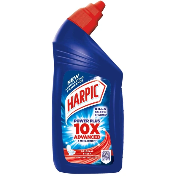 Harpic Kills 99.99% Of Germs Power Plus 10 X Advanced 5 Min Action Original Fresh Disinfectant Toilet Cleaner  - 500 Ml