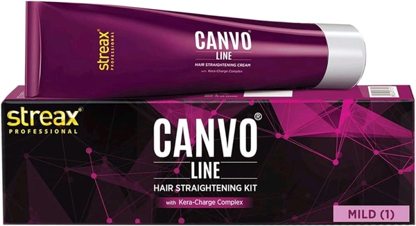 Streax Professional Canvo Line Hair Straightening With Kera-charge Complex Mild (1) - 80 GM