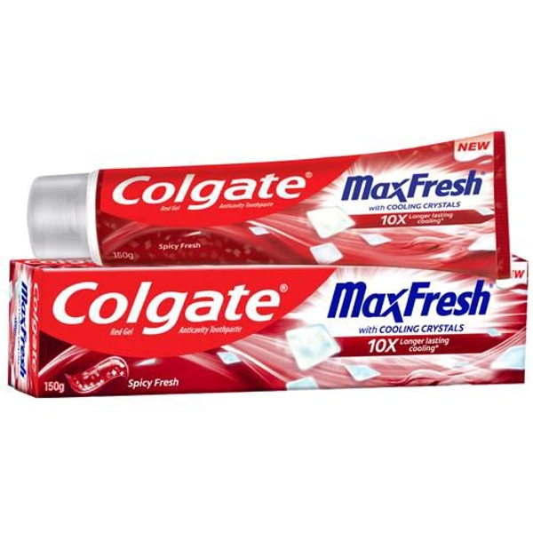 Colgate Red Gel Anticavity Toothpaste Maxfresh With Cooling Crystals 10x Longer Lasting Cooling (Free 30% Extra ) - 150 GM