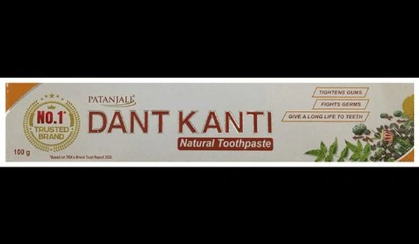 Dant Kanti Big Saver Pack Patanjali Dant Kanti Natural Toothpaste Tightens Gums Fights Germs Gives Long Life To Teeth  - 100 GM