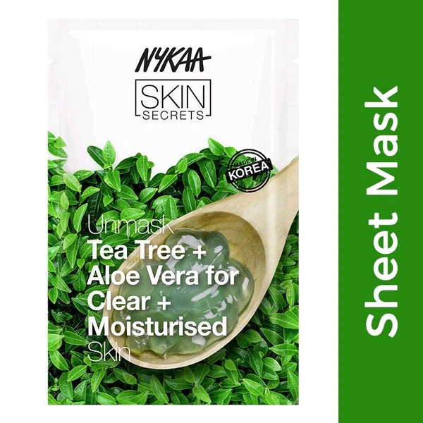 Nykaa Skin Secrets Made In Korea Unmask Tea Tree+Aloe Vera For Clear+Moisturised Skin - 20 Ml