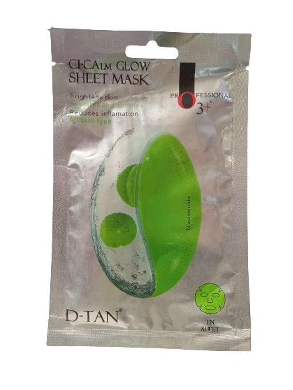 O3+ Cl-calm Glow Sheet Mask Brightens Skin Hydrates And Soothes Reduces Inflamation Professional O3+ D-tan In Sheet - 30 Ml