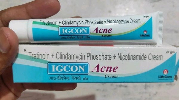 Igcon Acne Cream Tretinoin + Clindamycin Phosphate + Nicotinamide Cream - 20 GM
