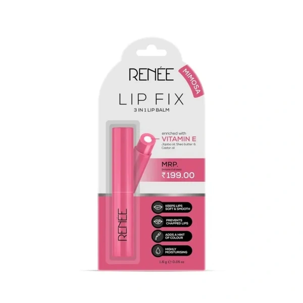 RENEE LIP FIX 3IN 1 LIP BALM - Pink Lace, 1.6 Gm, Enriched With Vitamin E