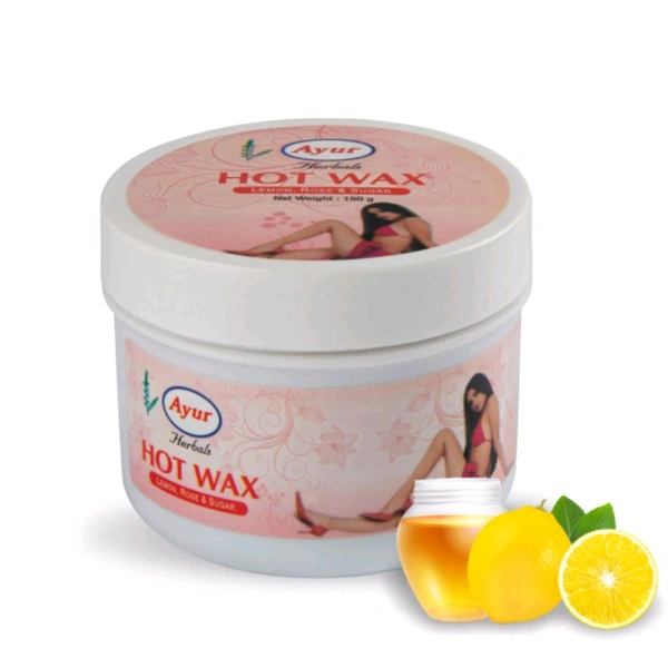Ayur Herbals Hot Wax Lemon Rose & Sugar - 150 GM