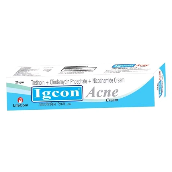 Igcon Acne Cream Tretinoin + Clindamycin Phosphate + Nicotinamide Cream  - 5 GM