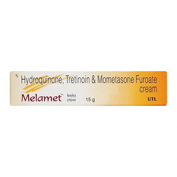 Melamet Hydroquinone, Tretinoin & Mometasone Furote Cream Melamet Cream - 15 GM