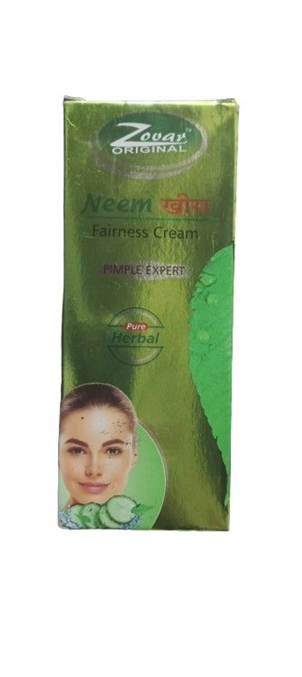 Neem Cucumber  Zohar Original Neem Cucumber Fainess Cream Pimple Expert Pure Herbal - 60 GM