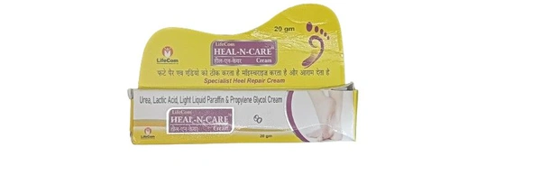 Lifecom Heal- N- Care Cream Urea, Lactic Acid , Light Liquid Paraffin & Propylene Glycol Cream  - 20 GM