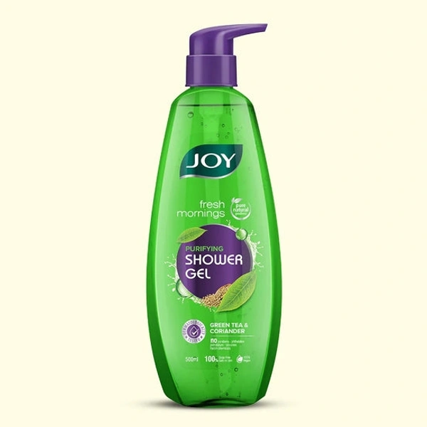 Joy Fresh Mornings Pure Natural Goodness Purifying Shower Gel Green Tea & Coriander - 250 Ml