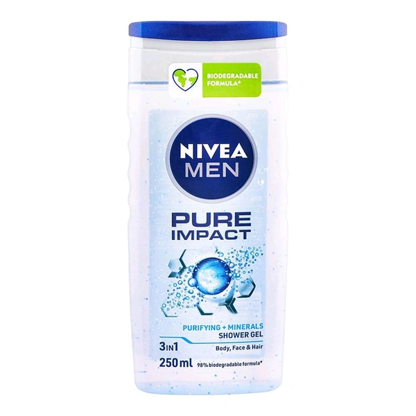 Nivea Men Nivea Men Pure Impact Purifying + Mineral 3-In-1 Shower Gel - 250 ML
