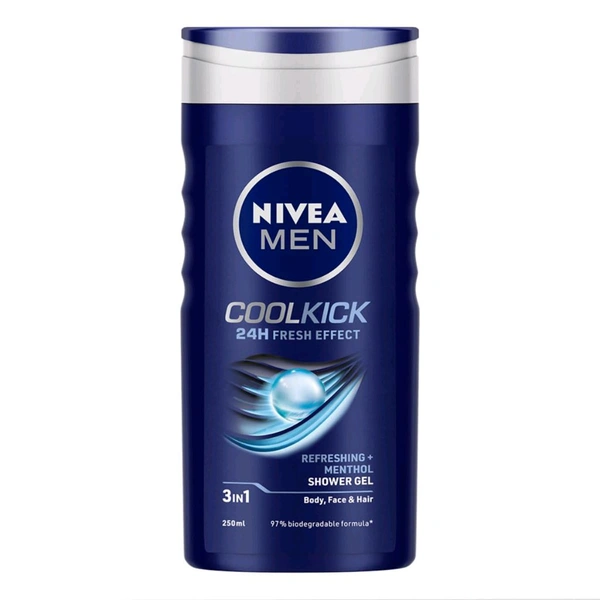 Nivea Men Nivea Mer Cool Kick 24h Fresh Effect 3-in-1 Refreshing Menthol Shower Gel - 250 ML